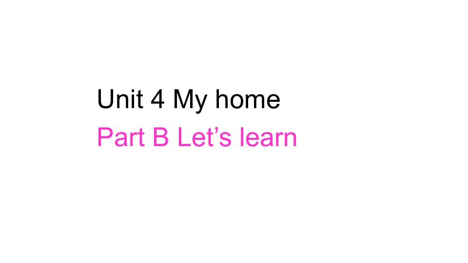 Unit 4 My home PB Let’s talk 课件（21张PPT）