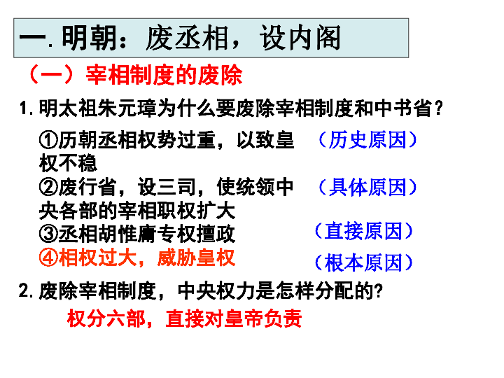 人教版历史必修一课件第一单元第4课明清君主专制的强化共24张ppt