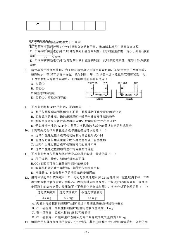 甘肃省顶级名校2020届高三上学期第二阶段考试 生物试题