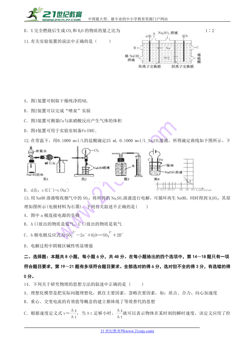 陕西省吴起高级中学2018届高三下学期期中考试理科综合试题 Word版含答案