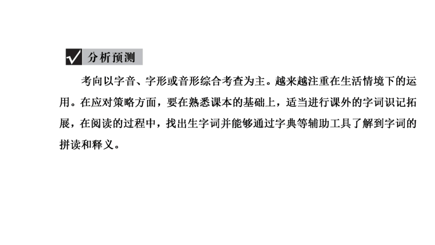 2021年浙江省中考语文一轮复习课件 考点一 字音字形书写与辨析（共20张PPT）