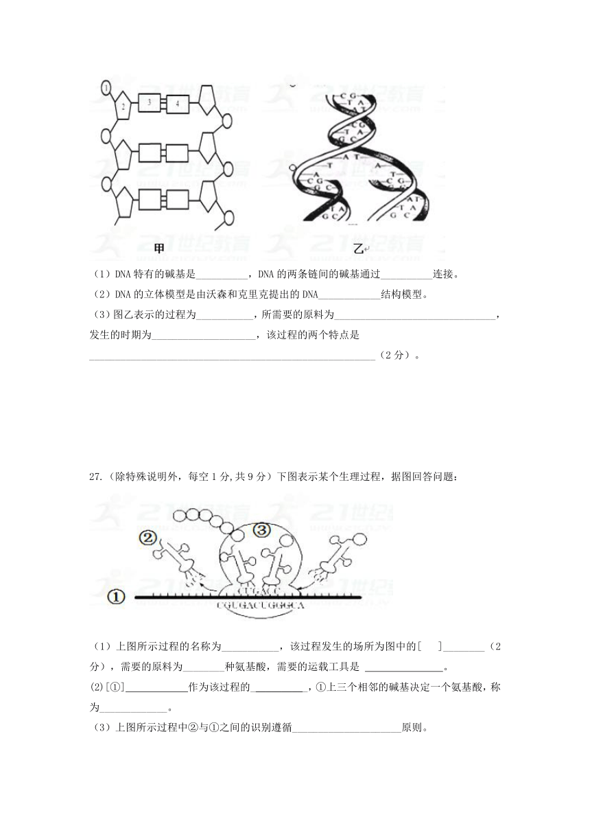 山东省淄博市淄川中学2017-2018学年高一下学期期中考试生物试题