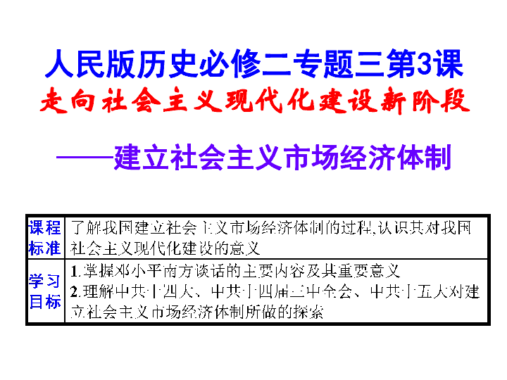 三 走向社会主义现代化建设新阶段 课件 20张ppt