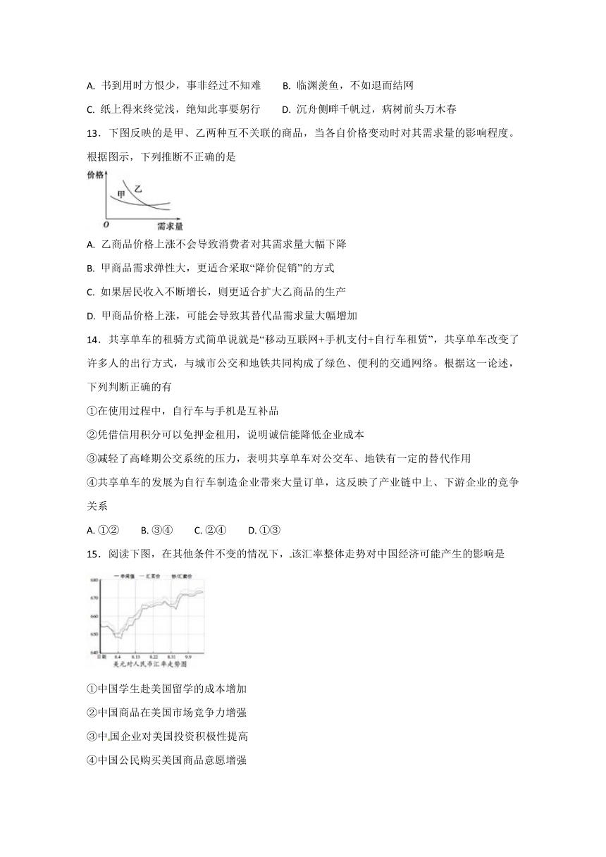 宁夏青铜峡市高级中学2017-2018学年高二下学期第一次月考政治试题+Word版含答案