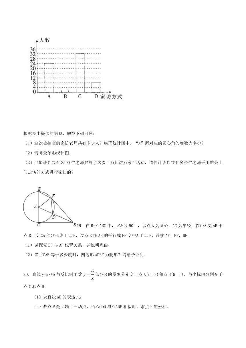 江西省崇仁县第一中学2017-2018学年九年级下学期第二次模拟考试数学试题(含答案)