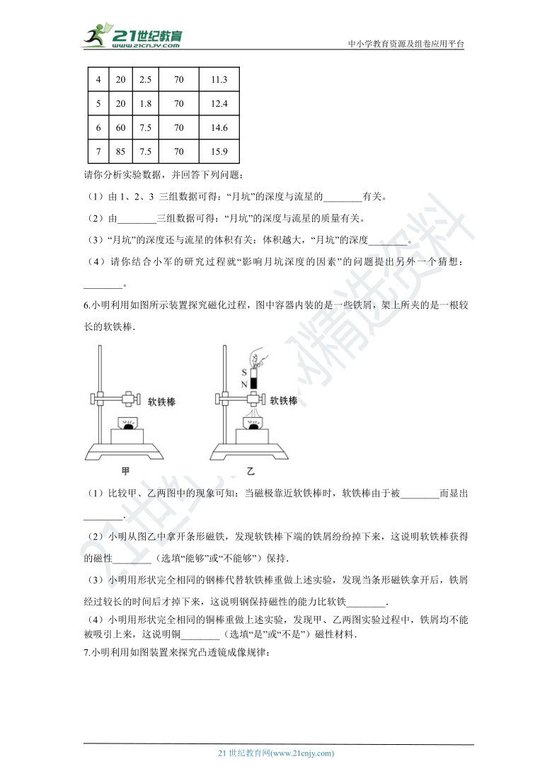 【备考2022】浙教版中考科学三轮-押题纠错训练6（含答案）