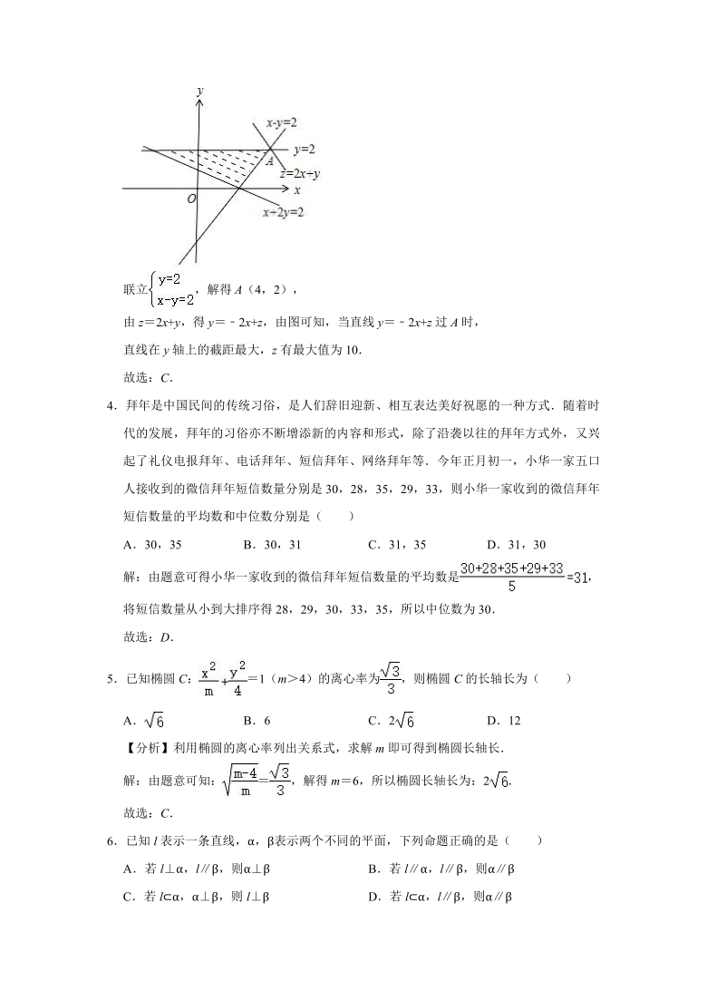 2021年贵州省金太阳高考数学模拟试卷（理科）（3月份） （Word含解析版）