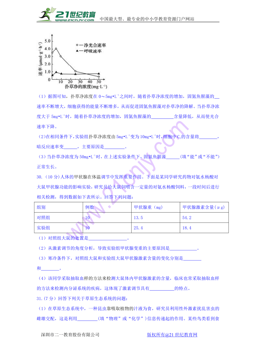 广西南宁市2018届高三一模考试理综生物试题