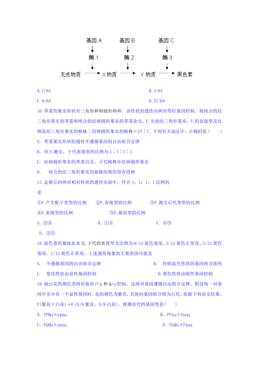 河南省滑县第二高级中学2016-2017学年高一下学期周练（二）生物试题 Word版含答案
