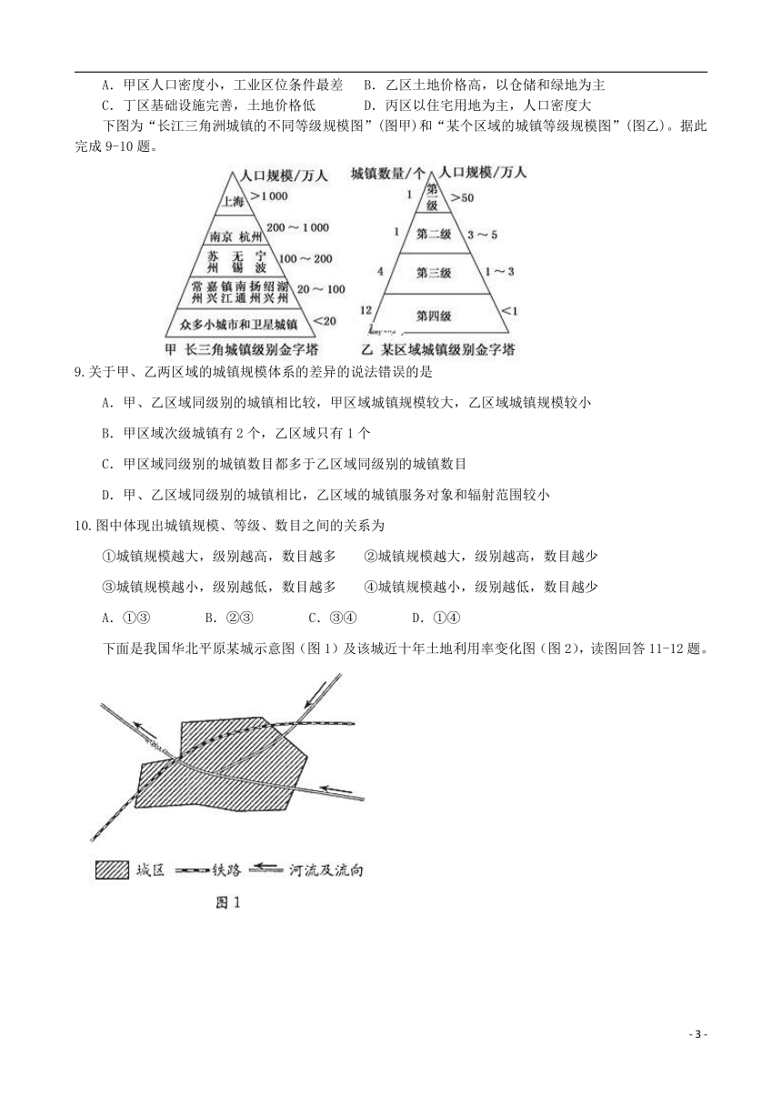 吉林省长春汽车经济开发区第六中学2017-2018学年高一地理下学期期中试题