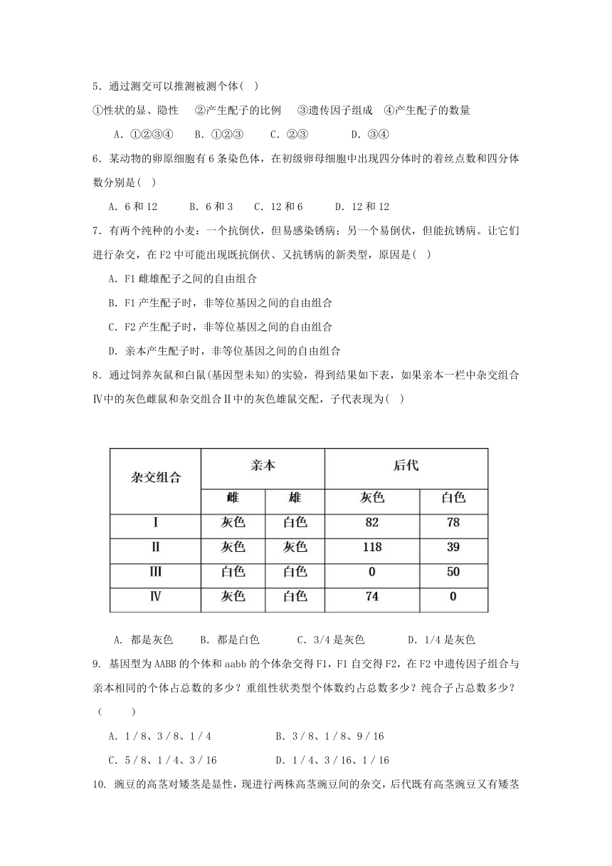 山西省原平市范亭中学2015-2016学年高一下学期期中考试生物试题