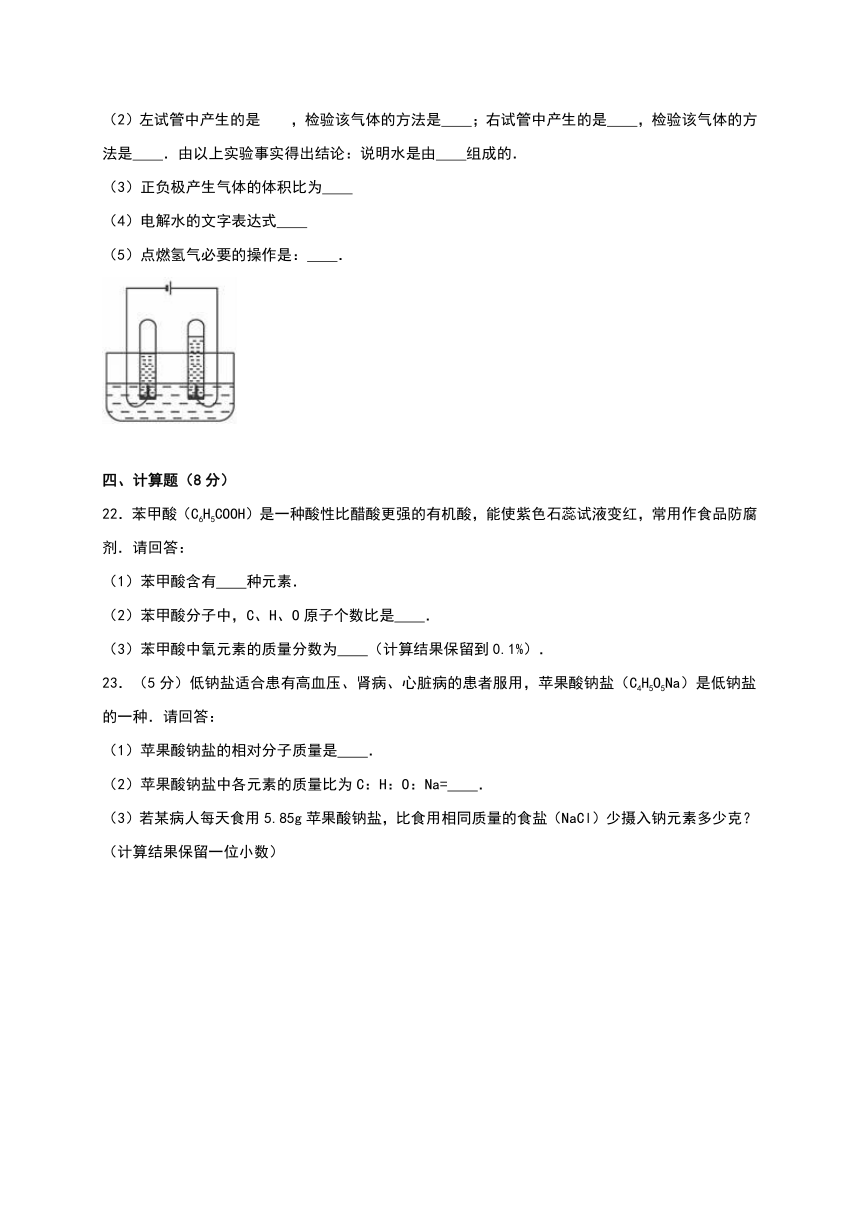 贵州省毕节市织金县三塘中学2016-2017学年九年级（上）期中化学试卷（解析版）