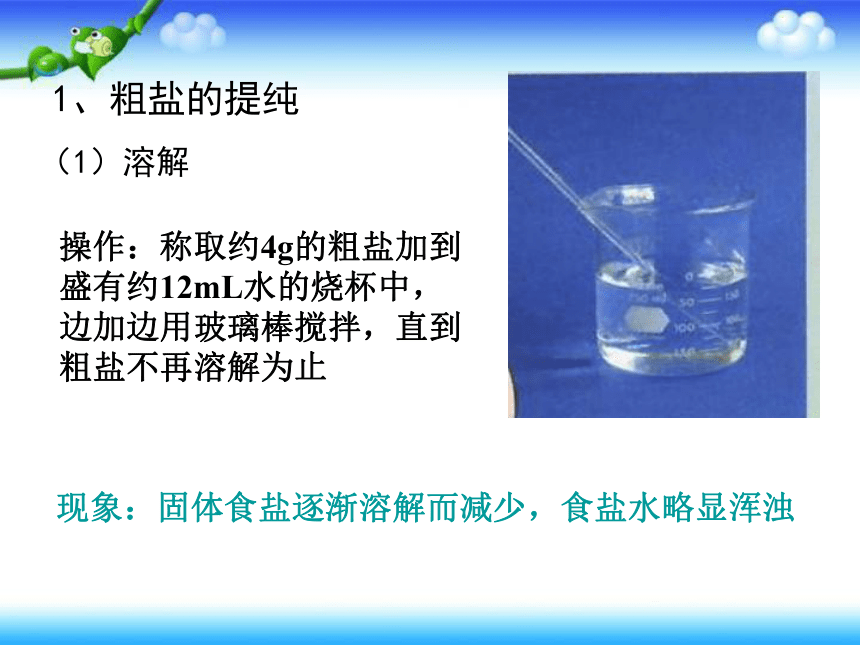 仁爱湘教版化学九下学生实验 实验7 粗盐的提纯 课件