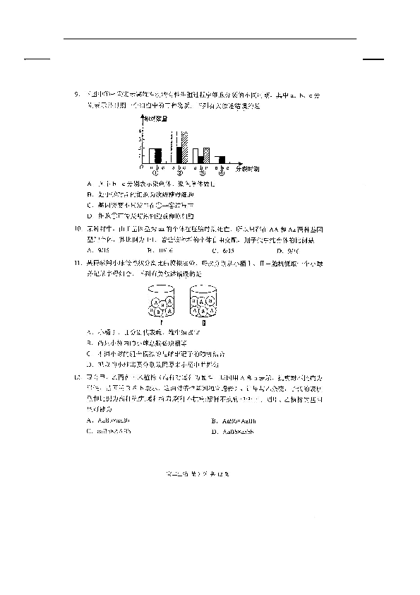 江苏省苏州市2018-2019学年高二上学期学业质量阳光指标调研生物试卷（扫描版）