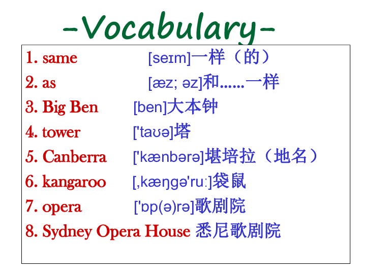 Unit 8 Countries around the world Lesson 47  The U.K. and Australia 课件(24张PPT无音频）