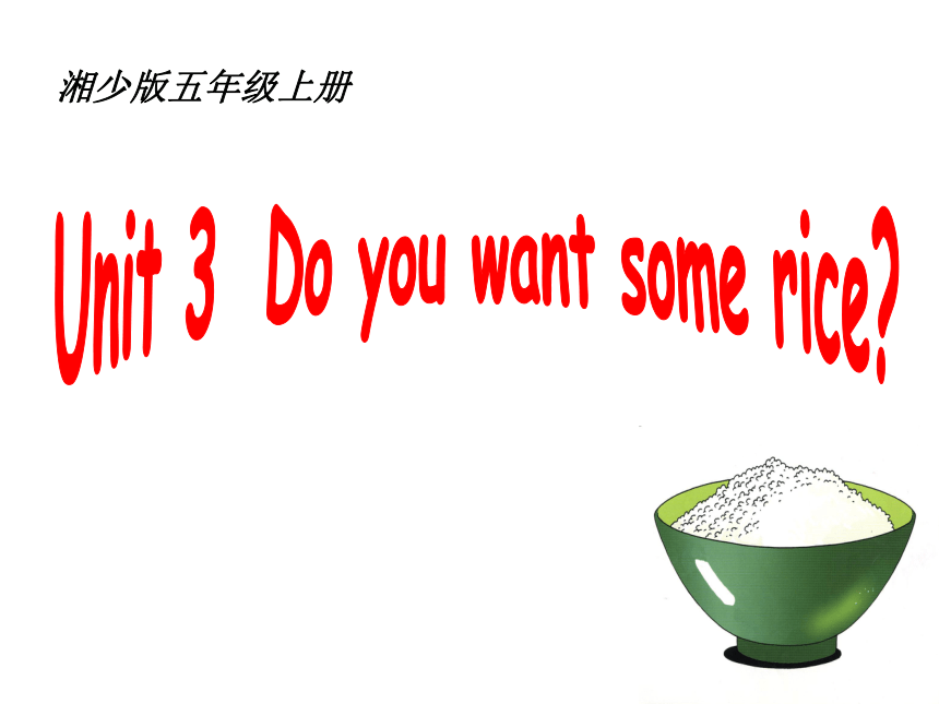 Unit 3 Do you want some rice? 课件