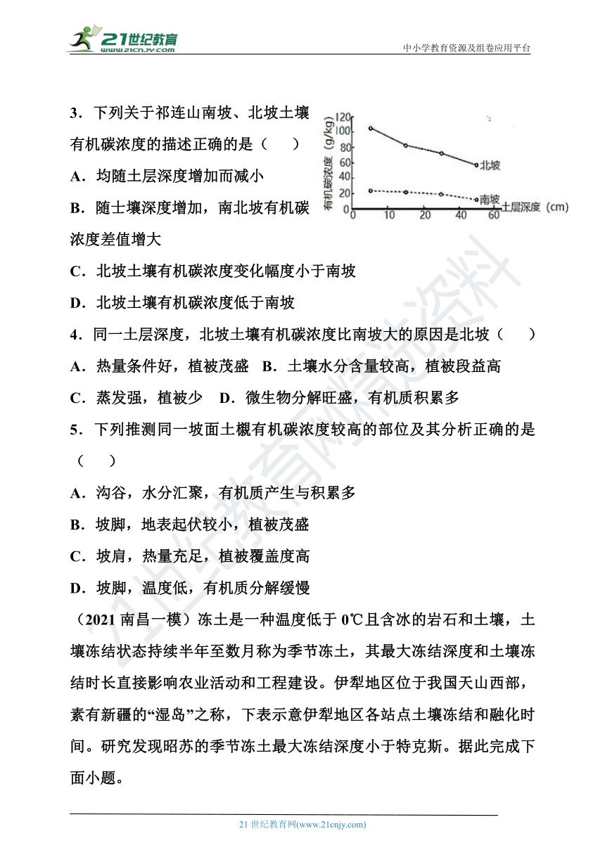 2021-2022学年度高三上学期《地理环境的整体性》定时练（word版含答案）