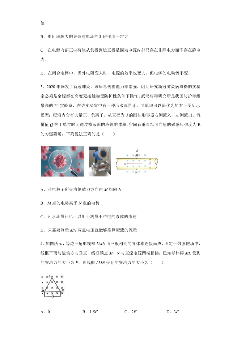 山西省晋城市2020-2021学年高二上学期期末考试物理试题 Word版含答案