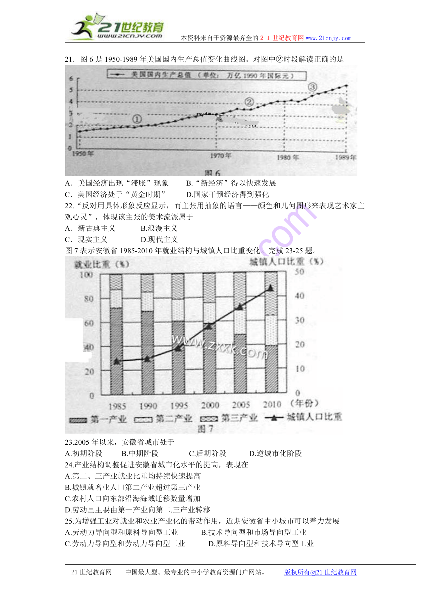 （精校版）2013年高考真题——文综（安徽卷）Word版无答案