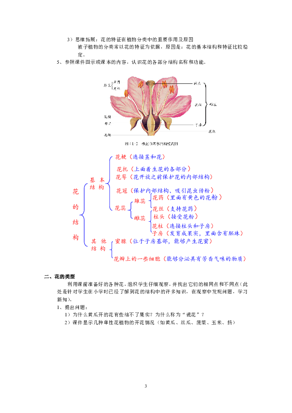 花的结构和类型