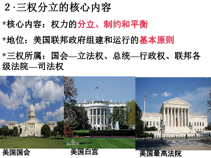 高中政治人教版选修三专题3．3美国的三权分立 课件（共29张PPT）