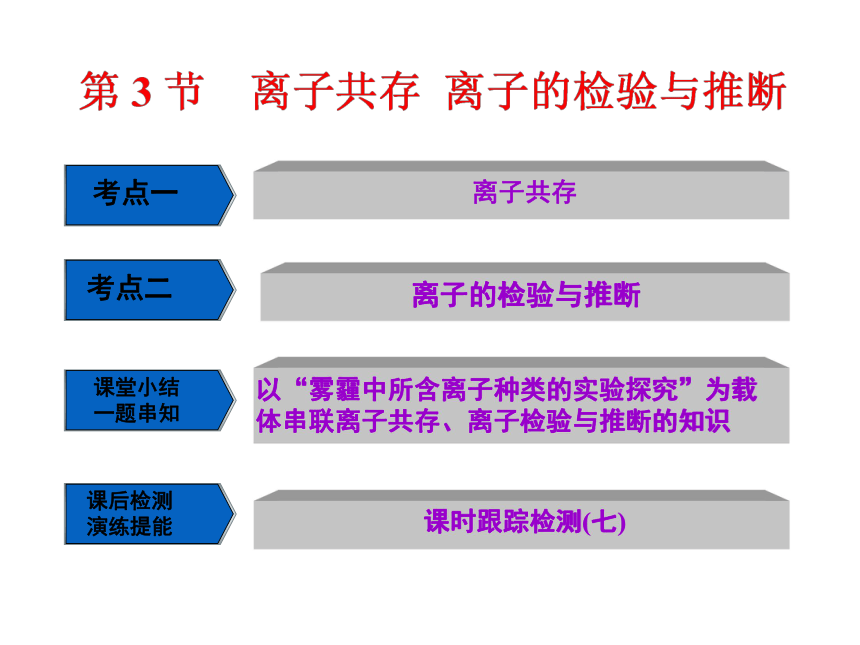 2017届高中鲁教版化学一轮复习课件：第2章 第3节 离子共存 离子的检验与推断