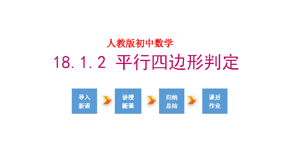 人教版数学八年级下册18.1.2 平行四边形的判定课件（33张PPT）