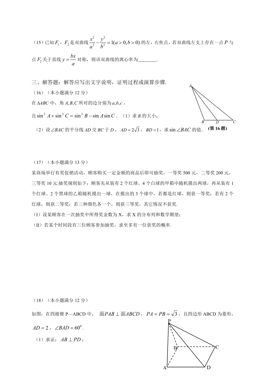 山东省平阴县第一中学2017届高三下学期开学考试数学（理）试题