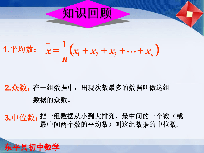 山东省东平县斑鸠店镇中学数学（青岛版）八年级上册课件：4.4数据的离散程度（共14张PPT）