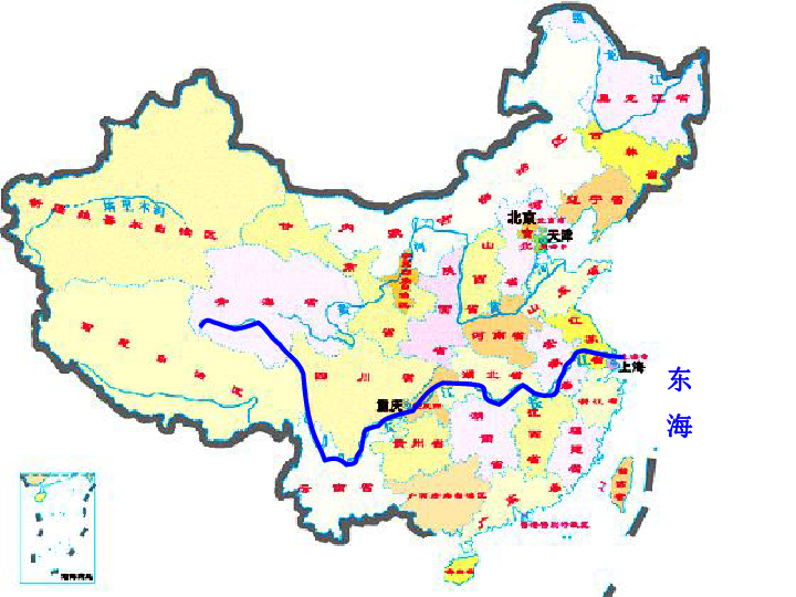 长江流经地图图片