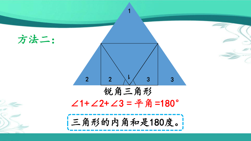 人教版数学四年级下册5.6 三角形的内角和（课件15张ppt)