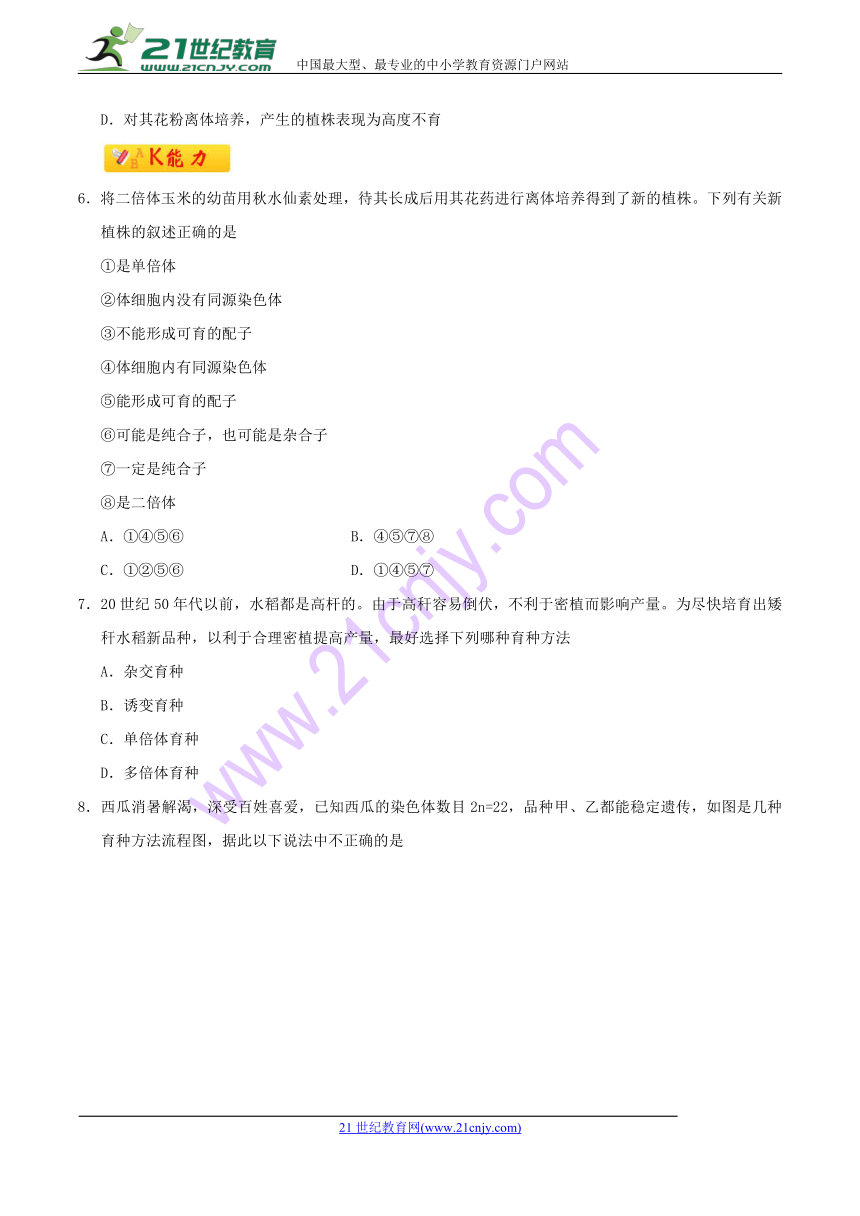 2017-2018学年高一生物人教版必修2专题6.1杂交育种与诱变育种-学案