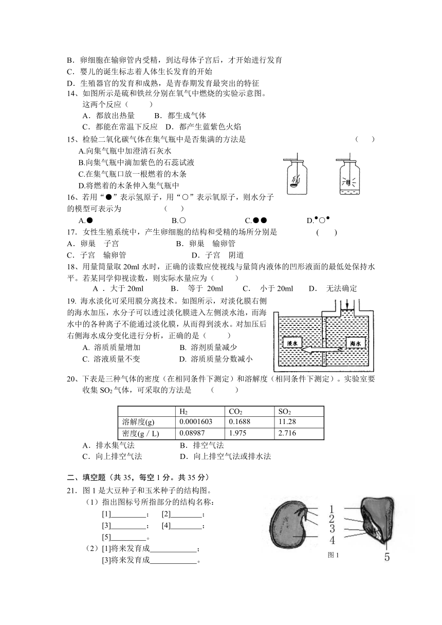 华师大版七年级下科学综合测试卷