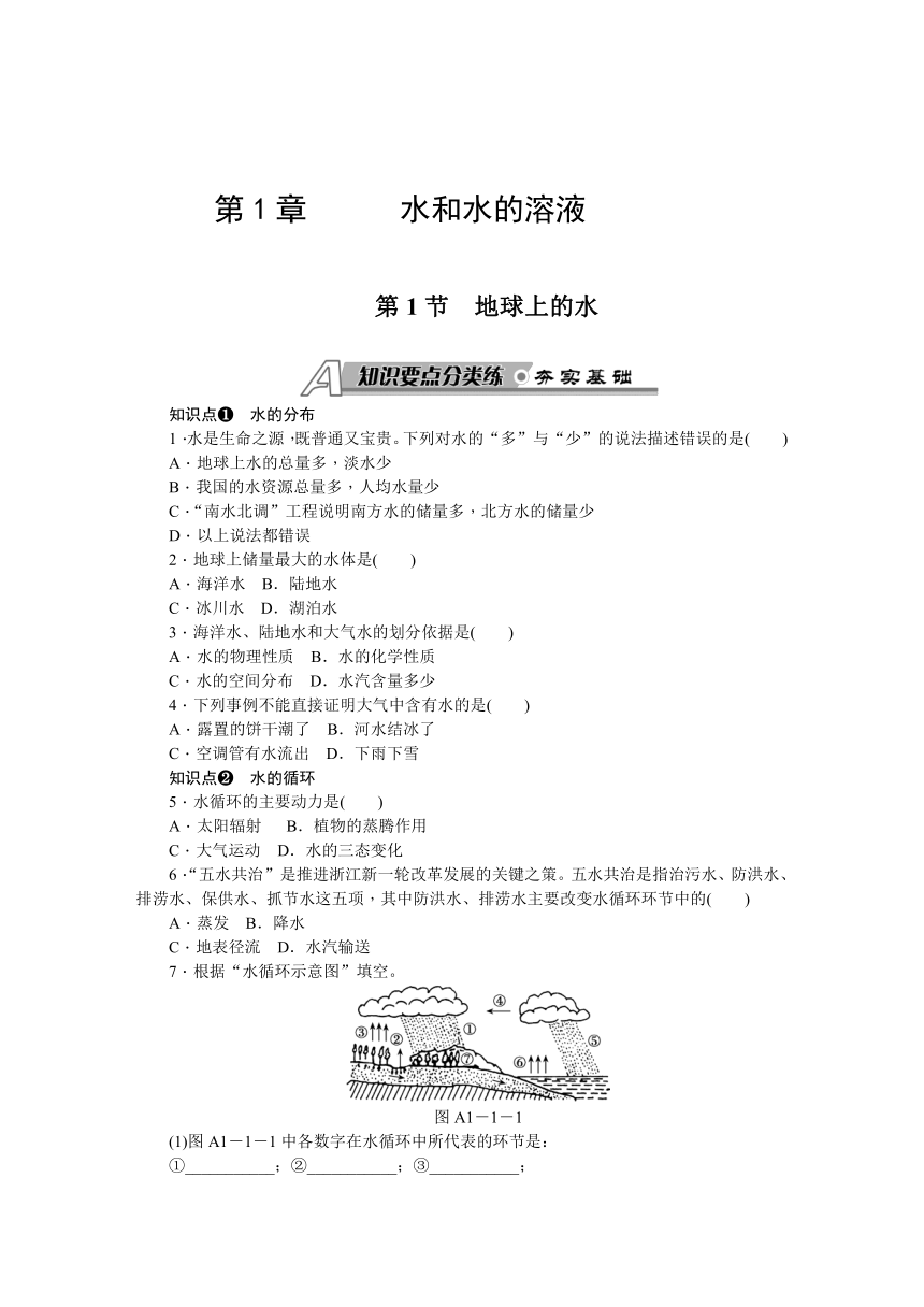 第1节地球上的水 作业本