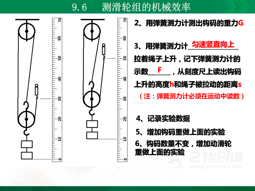 北師大版八年級物理下冊96測滑輪組的機械效率課件共9張ppt