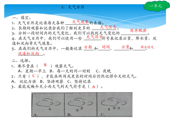 教科版小学四年级上册科学期末复习题集 课件（含答案）