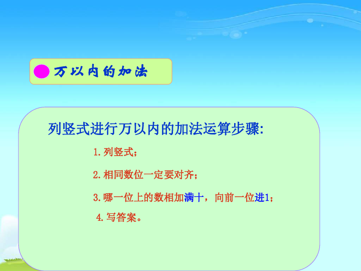 4.4万以内的加法和减法（二） 整理和复习 课件（12张PPT）