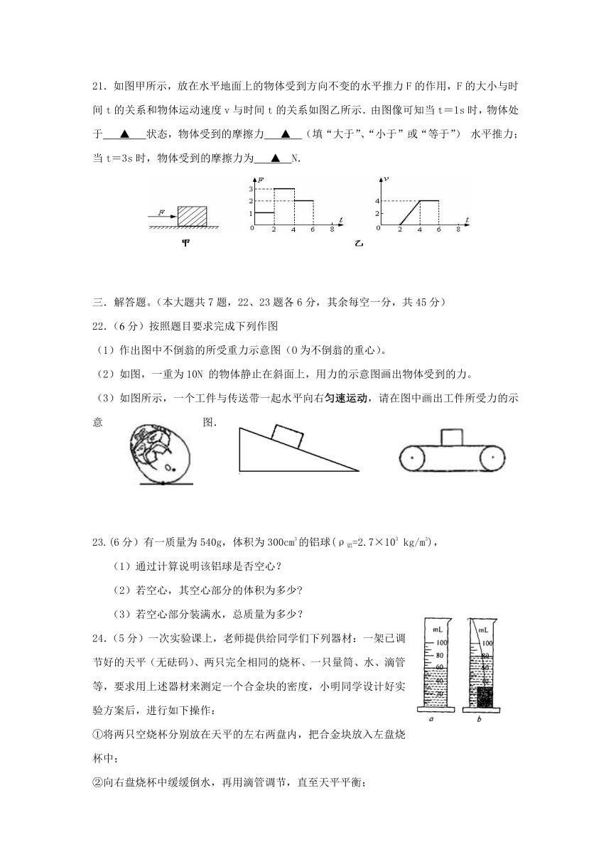 江苏省扬州市江都区5校联谊2016-2017学年八年级下学期期中考试物理试卷