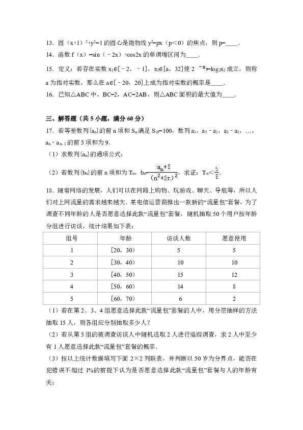 2017年广东省省际名校高考数学模拟试卷（文科）（1）（解析版）