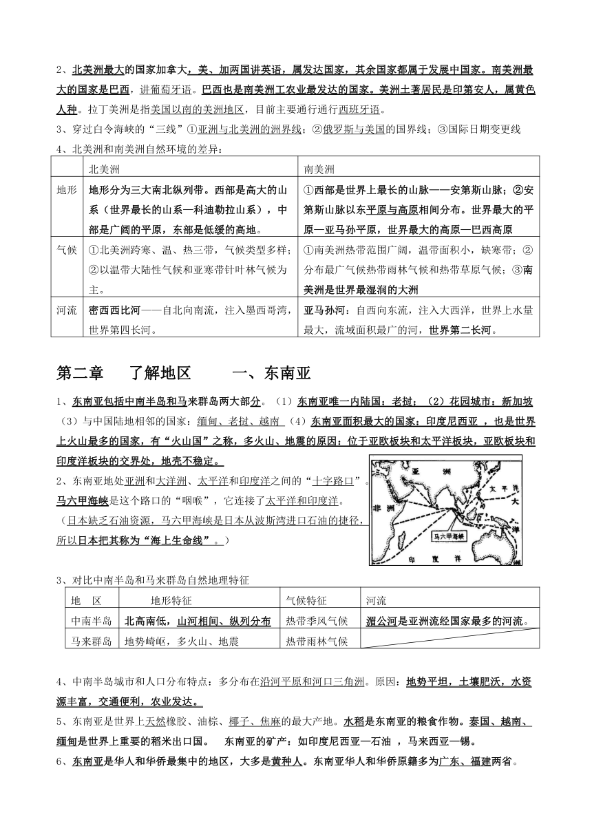 七下地理复习提纲专用