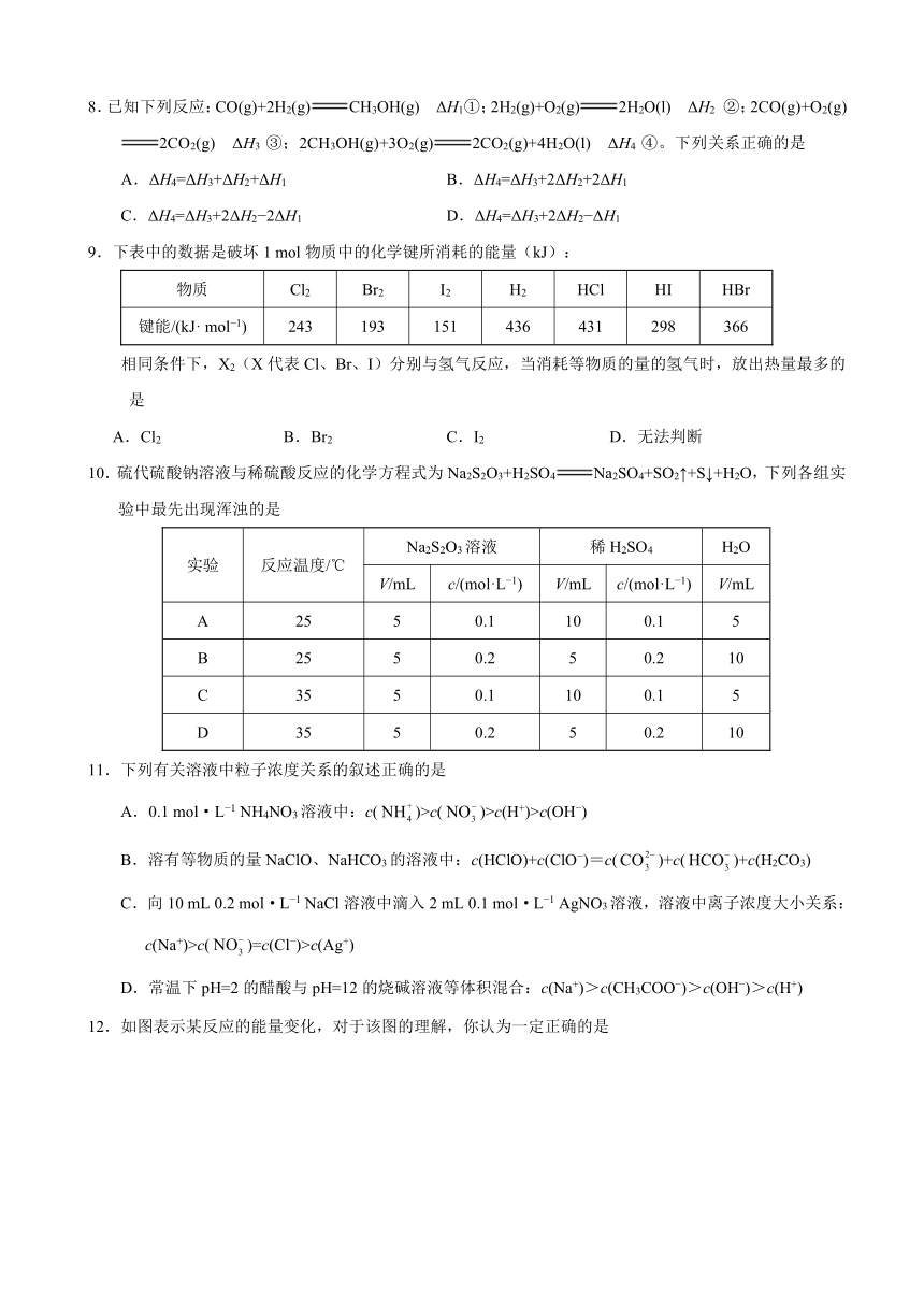 湖北省黄冈市2016-2017学年高二上学期期末模拟测试化学试题 Word版含答案