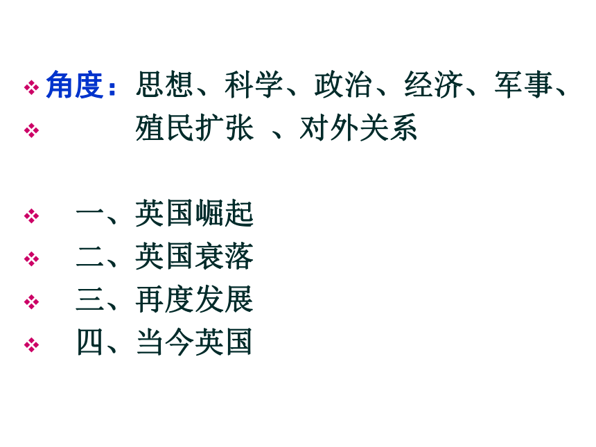 人教版初中历史中考复习专题 英国专题