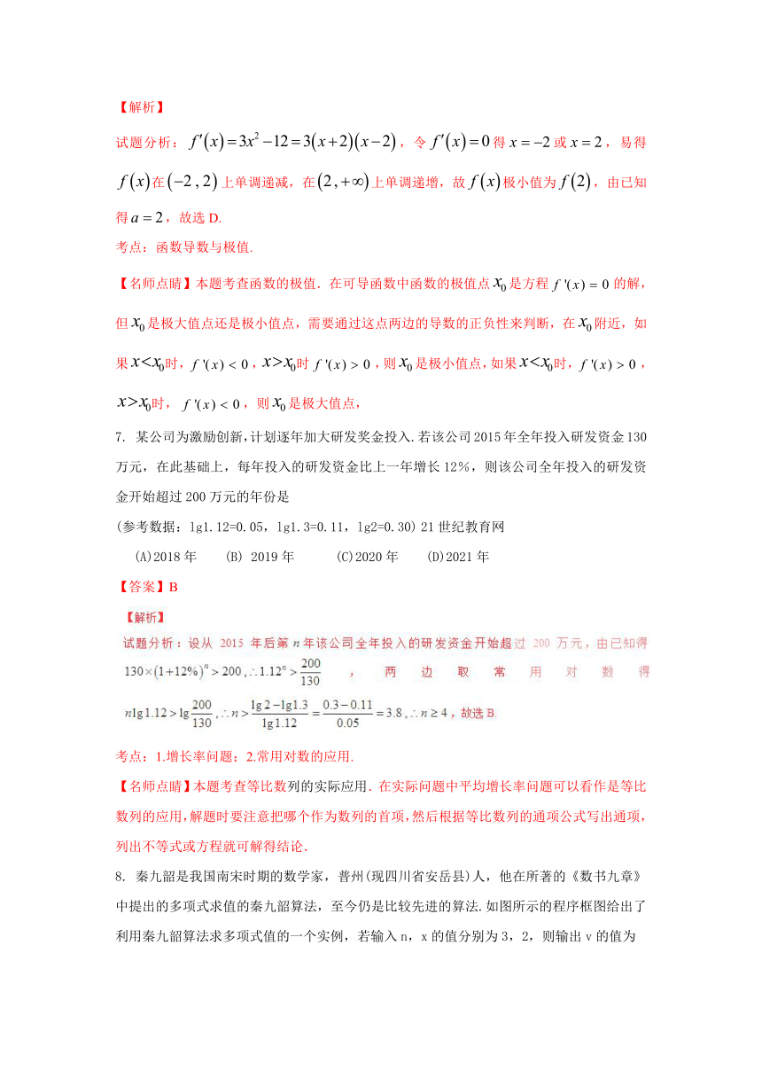 2016年高考四川卷文数试题解析（精编版）