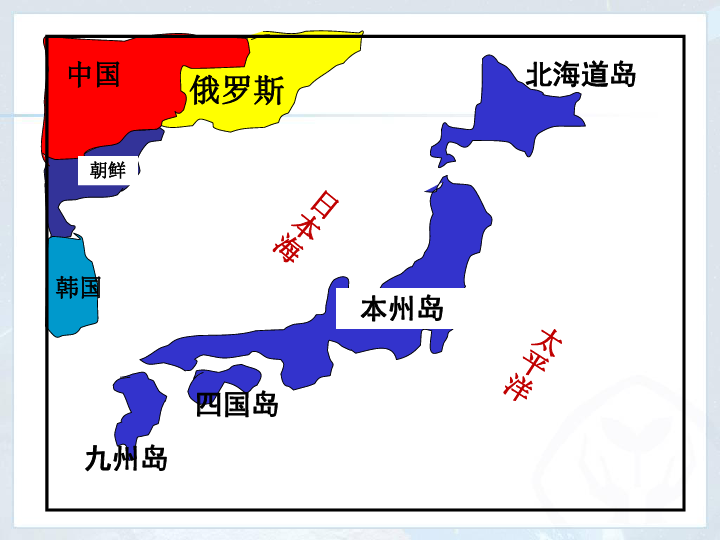 日本四个岛的位置图片