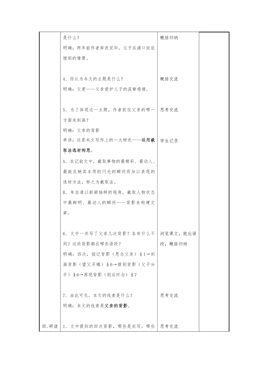 江苏省仪征市月塘中学苏教版八年级语文上册 第11课：背影 教案