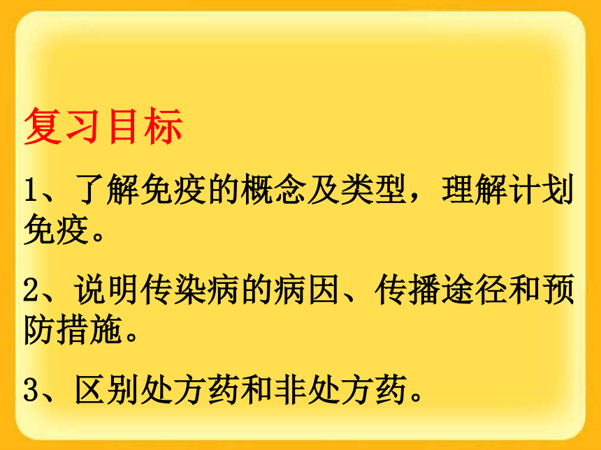 济南版七年级下册（新）第三单元第六章《免疫与健康》复习课件（共33张PPT）