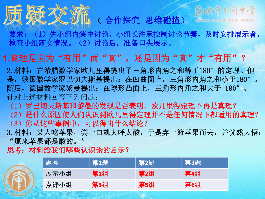 高中思想政治人教版（新课程标准）（必修4）在实践中追求和发展真理课件（19张）