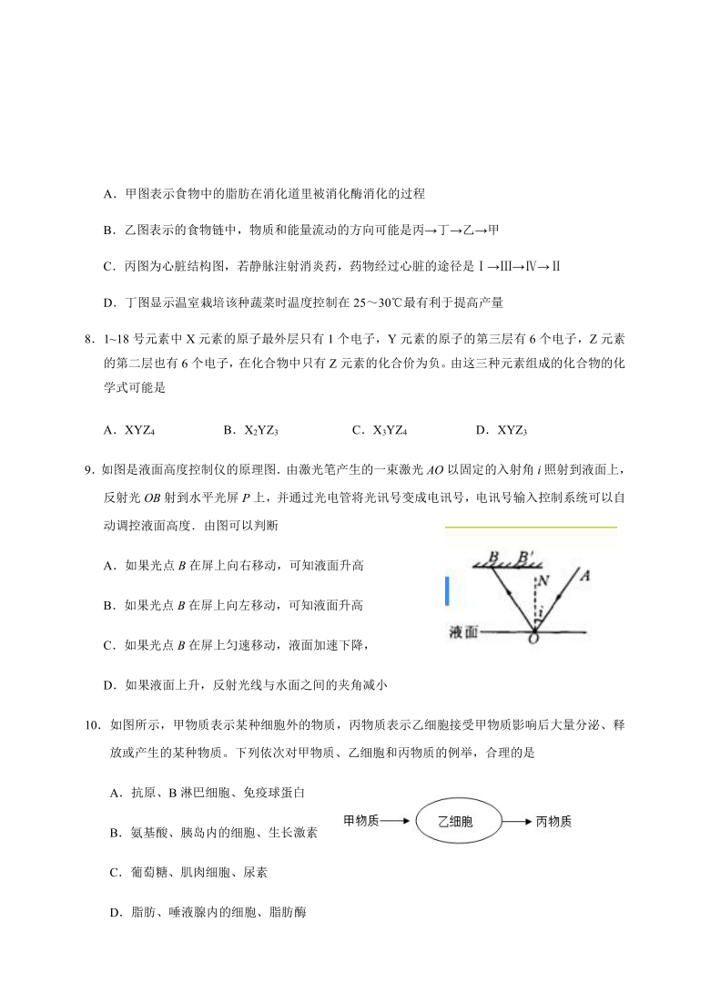 浙江省丽水市青田县2020届九年级下学期“三辰杯”竞赛科学试题（word版，无答案）