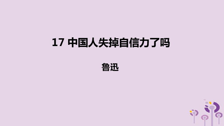 17 中国人失掉自信力了吗 课件（幻灯片30张）