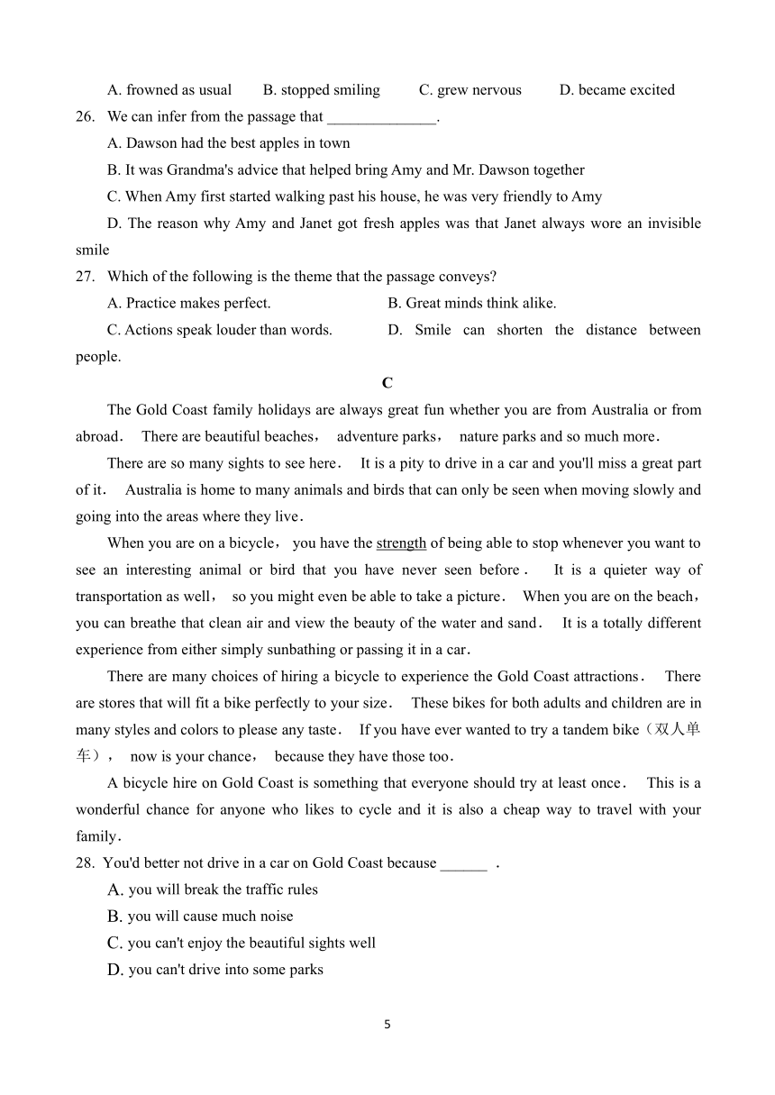 福建省漳平市第一中学2019-2020学年高一上学期第一次月考试题 英语 Word版含答案（无音频及文字材料）